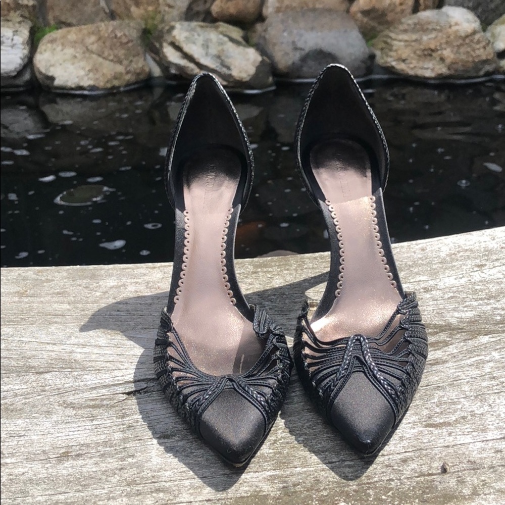 Giorgio Armani Black Satin Cocktail Pump